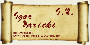 Igor Maricki vizit kartica